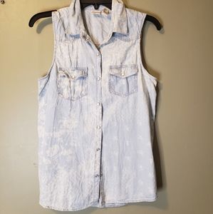 Denim like top with design
